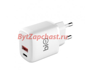 Сетевое Зарядное Устройство  Bion, USB-A + USB-C, PowerDelivery, 18 Вт, белый [BXP-ADP-PD-AC-18W] (1/100)